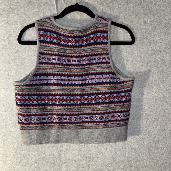 J Crew Fair Isle Sweater Boiled Wool Blend Vest size M NWT - Picture 4 of 4